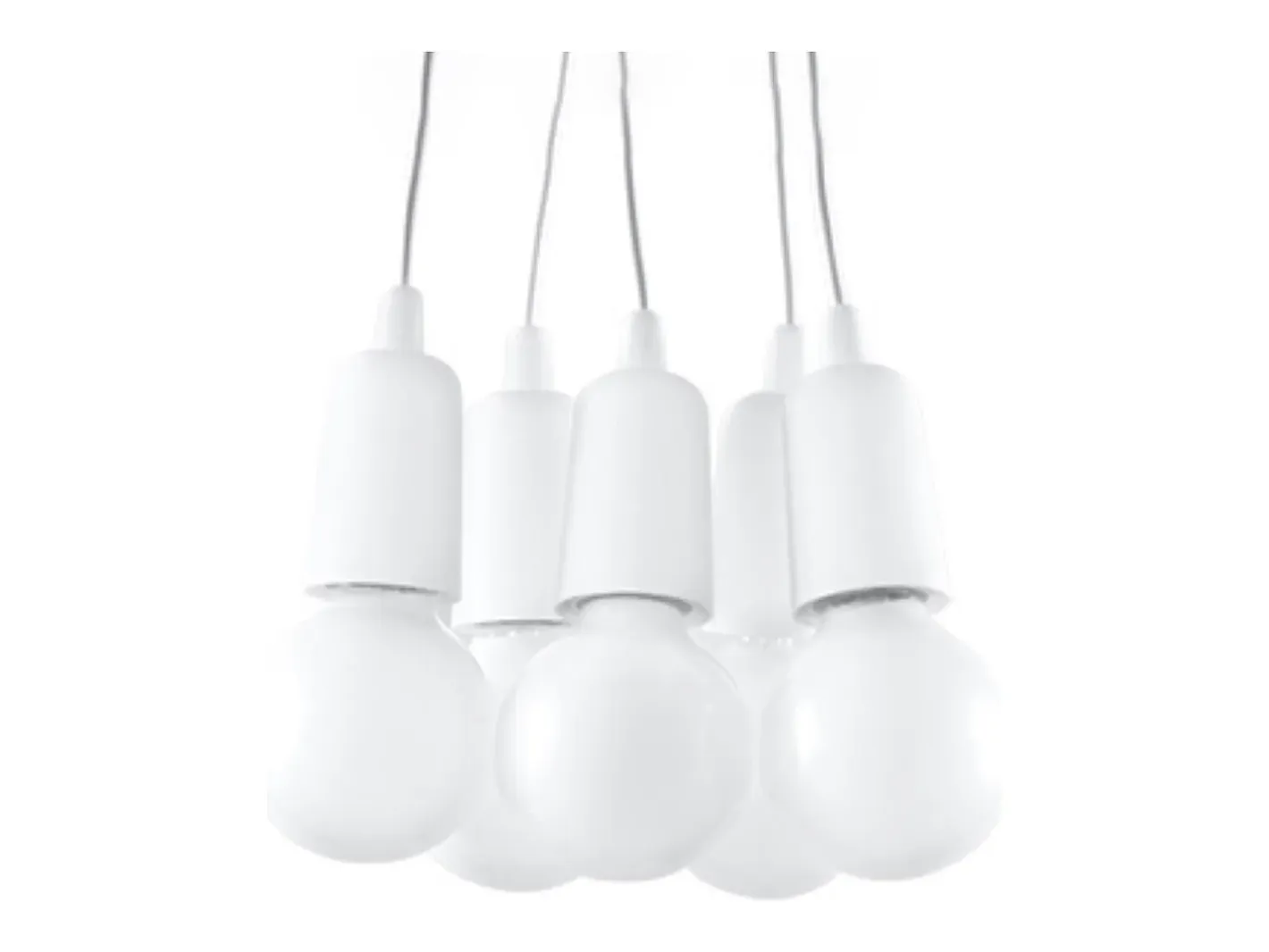 Sollux Lighting Lámparas colgantes Astis moderno de CLORURO DE POLIVINILO - 5 fuentes luminosas 4000K - L.25 x A.90 cm - Blanco Hot