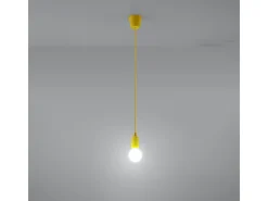 Sollux Lighting Lámparas colgantes Astis moderno de CLORURO DE POLIVINILO - 1 fuentes luminosas 4000K - L.9 x A.90 cm - Amarillo Sale