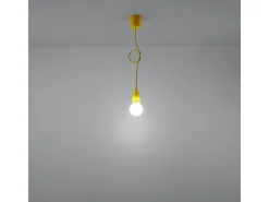Sollux Lighting Lámparas colgantes Astis moderno de CLORURO DE POLIVINILO - 1 fuentes luminosas 4000K - L.9 x A.90 cm - Amarillo Sale