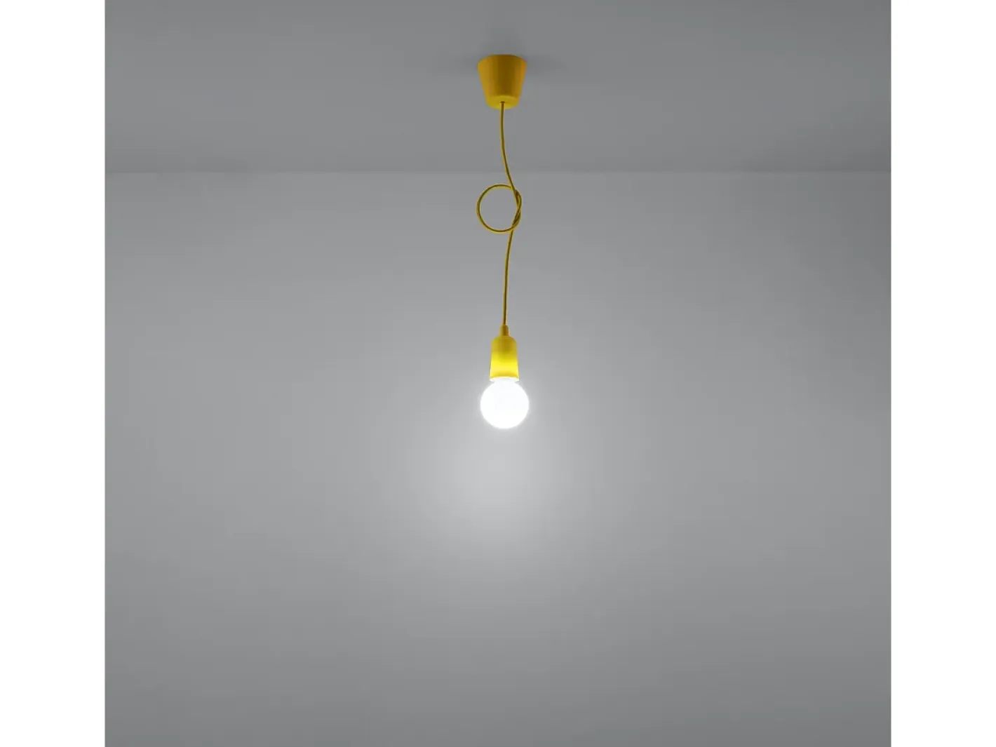 Sollux Lighting Lámparas colgantes Astis moderno de CLORURO DE POLIVINILO - 1 fuentes luminosas 4000K - L.9 x A.90 cm - Amarillo Sale