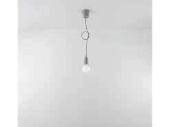 Sollux Lighting Lámpara Suspendida-Lámparas colgantes Astis moderno de CLORURO DE POLIVINILO - 1 fuentes luminosas 3000K - L.9 x A.90 cm - Gris