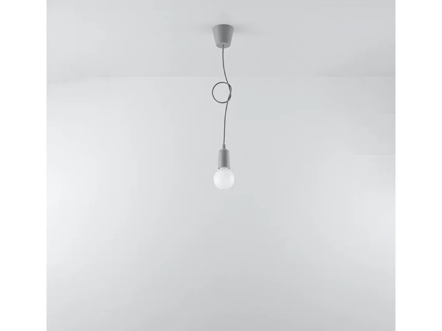 Sollux Lighting Lámpara Suspendida-Lámparas colgantes Astis moderno de CLORURO DE POLIVINILO - 1 fuentes luminosas 3000K - L.9 x A.90 cm - Gris