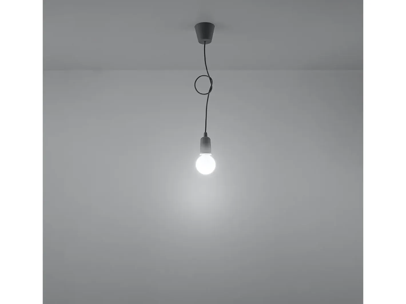 Sollux Lighting Lámpara Suspendida-Lámparas colgantes Astis moderno de CLORURO DE POLIVINILO - 1 fuentes luminosas 3000K - L.9 x A.90 cm - Gris