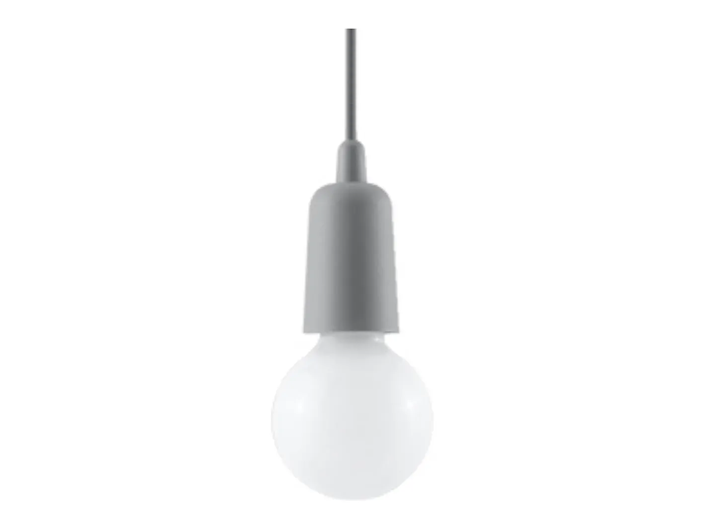 Sollux Lighting Lámpara Suspendida-Lámparas colgantes Astis moderno de CLORURO DE POLIVINILO - 1 fuentes luminosas 3000K - L.9 x A.90 cm - Gris