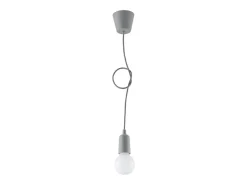 Sollux Lighting Lámpara Suspendida-Lámparas colgantes Astis moderno de CLORURO DE POLIVINILO - 1 fuentes luminosas 3000K - L.9 x A.90 cm - Gris
