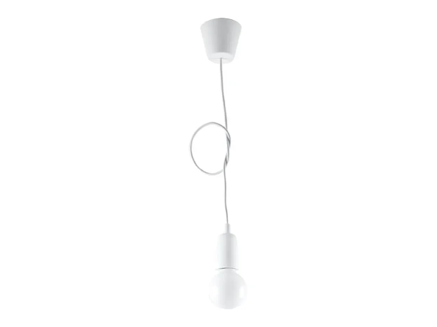 Sollux Lighting Lámparas colgantes Astis moderno de CLORURO DE POLIVINILO - 1 fuentes luminosas 4000K - L.9 x A.90 cm - Blanco