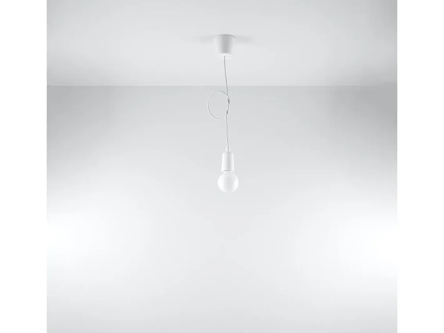 Sollux Lighting Lámparas colgantes Astis moderno de CLORURO DE POLIVINILO - 1 fuentes luminosas 4000K - L.9 x A.90 cm - Blanco