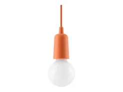 Outlet Sollux Lighting Lámparas colgantes Astis moderno de CLORURO DE POLIVINILO - 1 fuentes luminosas 3000K - L.9 x A.90 cm - Naranja