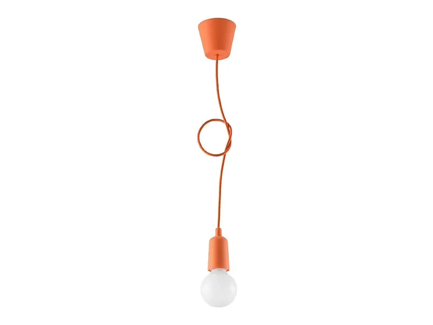 Outlet Sollux Lighting Lámparas colgantes Astis moderno de CLORURO DE POLIVINILO - 1 fuentes luminosas 3000K - L.9 x A.90 cm - Naranja