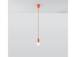 Outlet Sollux Lighting Lámparas colgantes Astis moderno de CLORURO DE POLIVINILO - 1 fuentes luminosas 3000K - L.9 x A.90 cm - Naranja