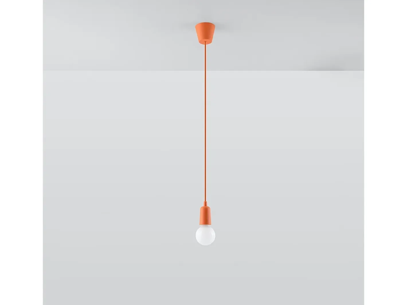 Outlet Sollux Lighting Lámparas colgantes Astis moderno de CLORURO DE POLIVINILO - 1 fuentes luminosas 3000K - L.9 x A.90 cm - Naranja