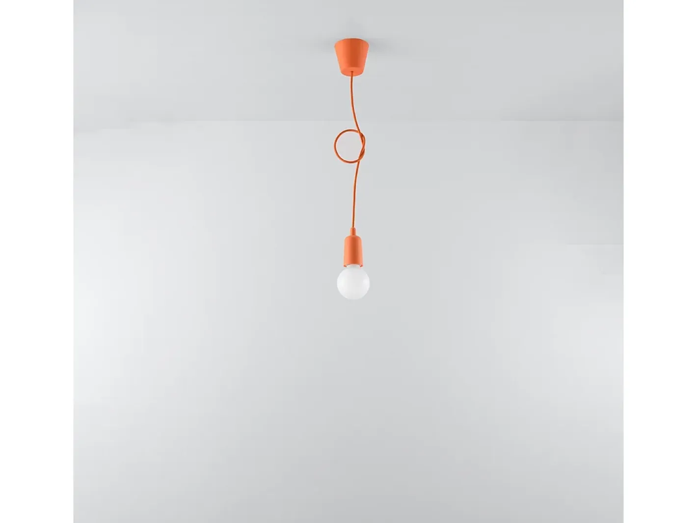Outlet Sollux Lighting Lámparas colgantes Astis moderno de CLORURO DE POLIVINILO - 1 fuentes luminosas 3000K - L.9 x A.90 cm - Naranja
