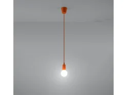 Sollux Lighting Lámparas colgantes Astis moderno de CLORURO DE POLIVINILO - 1 fuentes luminosas 4000K - L.9 x A.90 cm - Naranja Online
