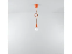 Sollux Lighting Lámparas colgantes Astis moderno de CLORURO DE POLIVINILO - 1 fuentes luminosas 4000K - L.9 x A.90 cm - Naranja Online