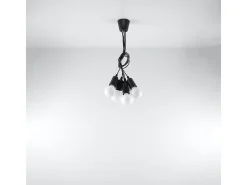 Sale Sollux Lighting Lámparas colgantes Astis moderno de CLORURO DE POLIVINILO - 5 fuentes luminosas 3000K - L.25 x A.90 cm - Negro