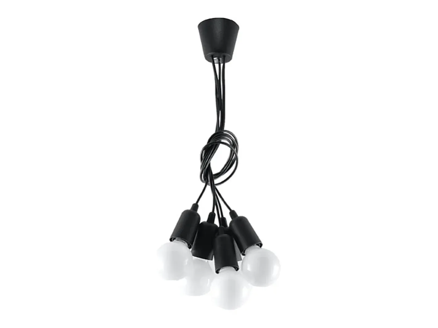 Sale Sollux Lighting Lámparas colgantes Astis moderno de CLORURO DE POLIVINILO - 5 fuentes luminosas 3000K - L.25 x A.90 cm - Negro