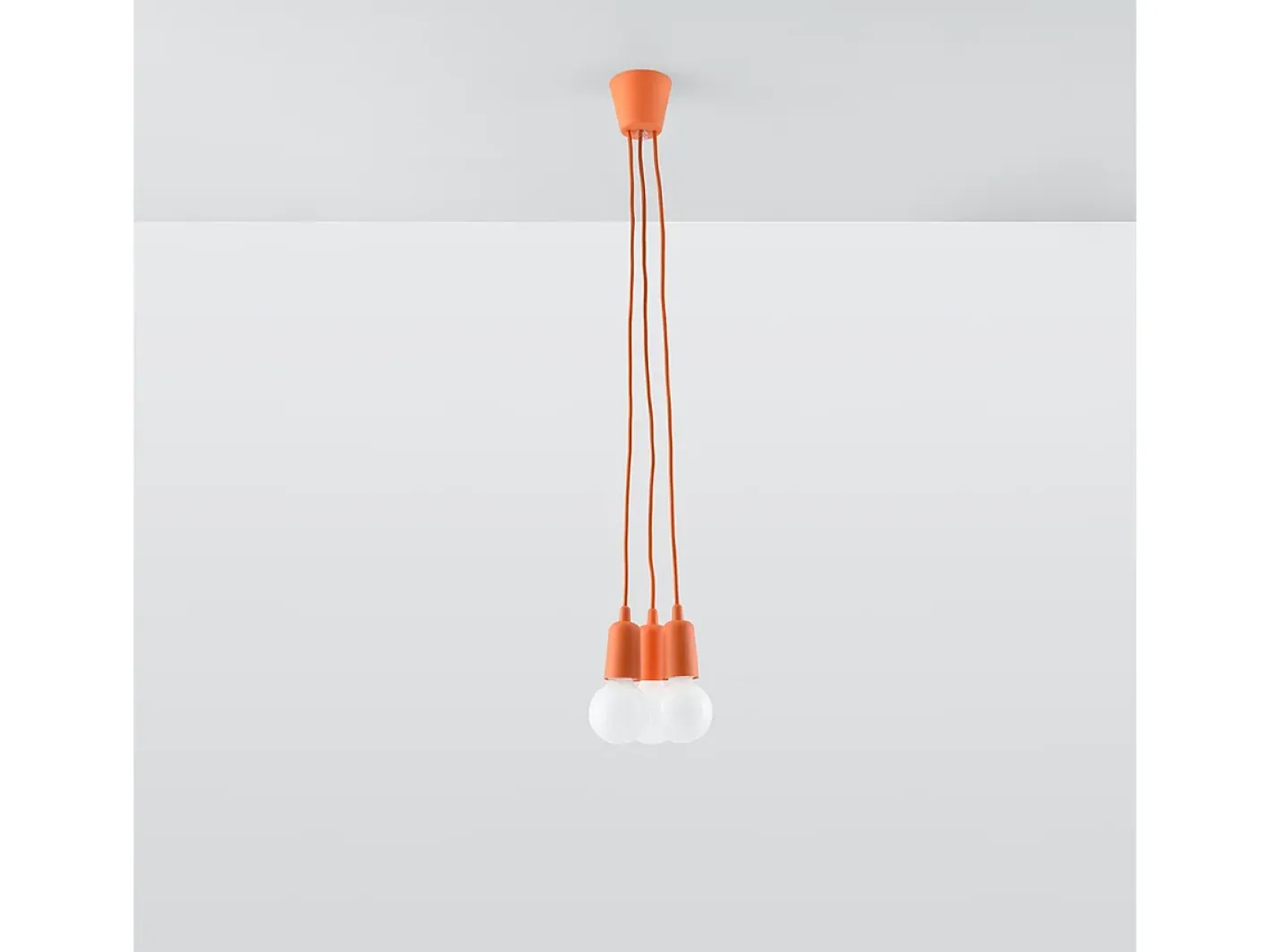 Sollux Lighting Lámpara Suspendida-Lámparas colgantes Astis moderno de CLORURO DE POLIVINILO - 3 fuentes luminosas 3000K - L.15 x A.90 cm - Naranja