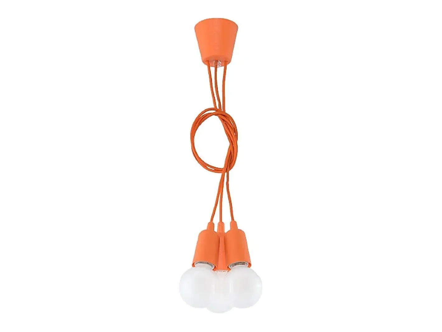 Sollux Lighting Lámpara Suspendida-Lámparas colgantes Astis moderno de CLORURO DE POLIVINILO - 3 fuentes luminosas 3000K - L.15 x A.90 cm - Naranja
