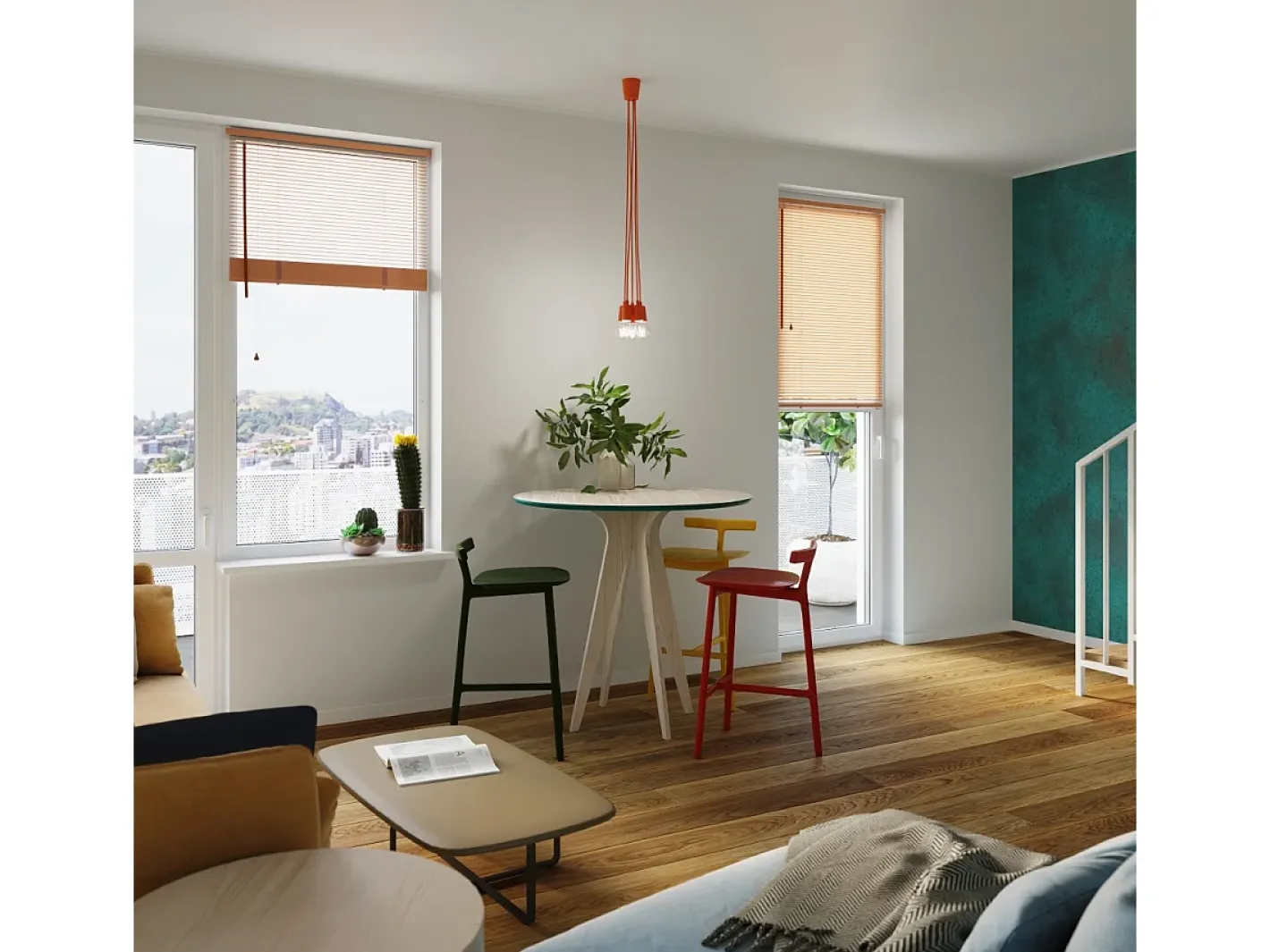 Sollux Lighting Lámpara Suspendida-Lámparas colgantes Astis moderno de CLORURO DE POLIVINILO - 3 fuentes luminosas 3000K - L.15 x A.90 cm - Naranja