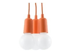 Sollux Lighting Lámpara Suspendida-Lámparas colgantes Astis moderno de CLORURO DE POLIVINILO - 3 fuentes luminosas 3000K - L.15 x A.90 cm - Naranja