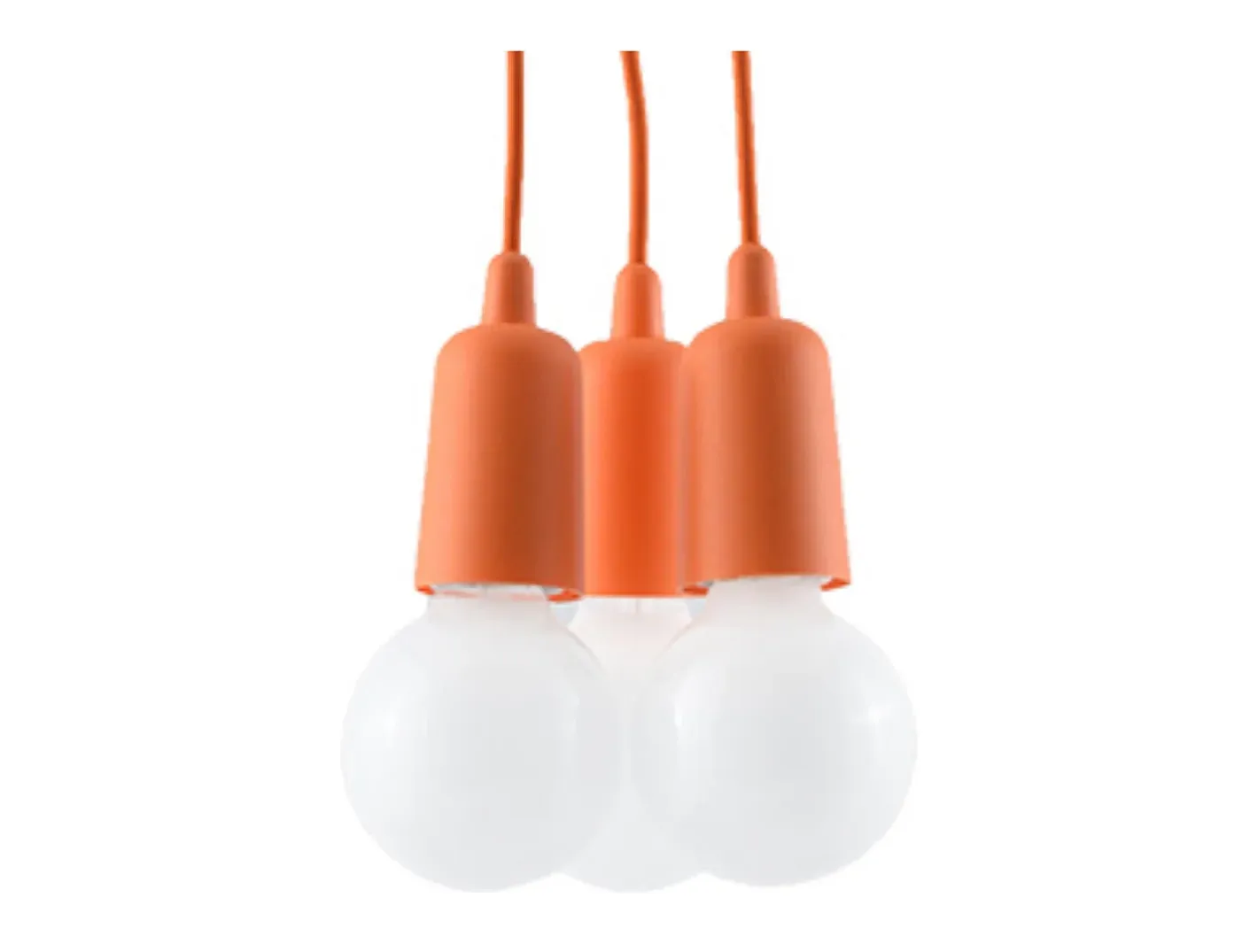 Sollux Lighting Lámpara Suspendida-Lámparas colgantes Astis moderno de CLORURO DE POLIVINILO - 3 fuentes luminosas 3000K - L.15 x A.90 cm - Naranja