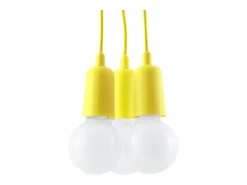 Discount Sollux Lighting Lámparas colgantes Astis moderno de CLORURO DE POLIVINILO - 3 fuentes luminosas 3000K - L.15 x A.90 cm - Amarillo