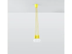 Discount Sollux Lighting Lámparas colgantes Astis moderno de CLORURO DE POLIVINILO - 3 fuentes luminosas 3000K - L.15 x A.90 cm - Amarillo