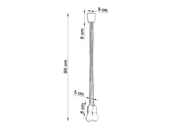 Sollux Lighting Lámpara Suspendida-Lámparas colgantes Astis moderno de CLORURO DE POLIVINILO - 3 fuentes luminosas 4000K - L.15 x A.90 cm - Naranja