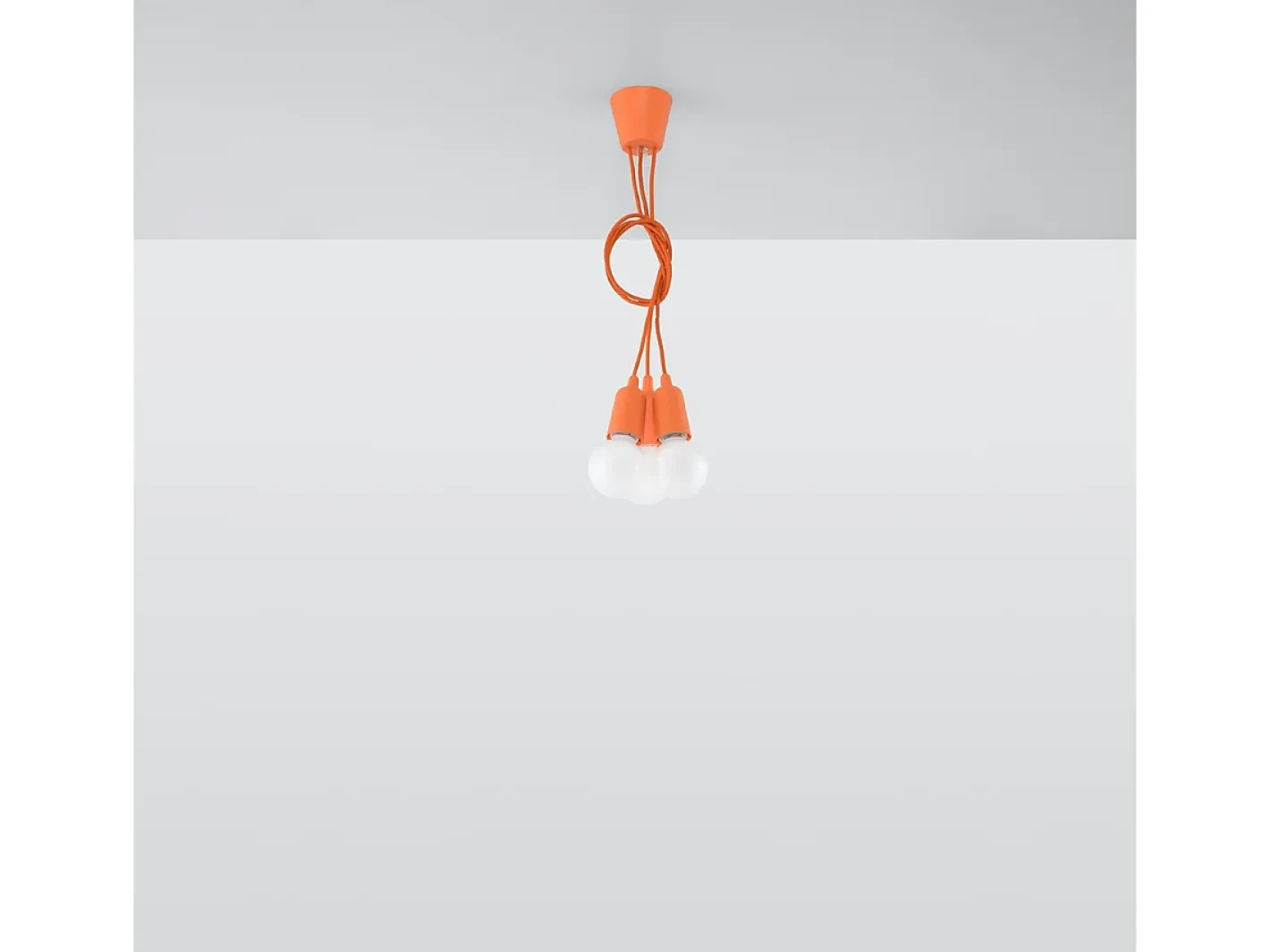 Sollux Lighting Lámpara Suspendida-Lámparas colgantes Astis moderno de CLORURO DE POLIVINILO - 3 fuentes luminosas 4000K - L.15 x A.90 cm - Naranja