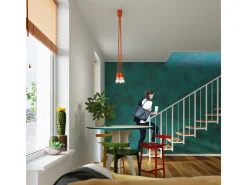 Sollux Lighting Lámpara Suspendida-Lámparas colgantes Astis moderno de CLORURO DE POLIVINILO - 3 fuentes luminosas 4000K - L.15 x A.90 cm - Naranja