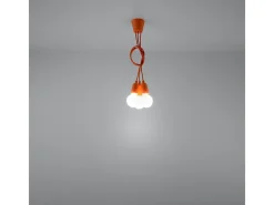 Sollux Lighting Lámpara Suspendida-Lámparas colgantes Astis moderno de CLORURO DE POLIVINILO - 3 fuentes luminosas 4000K - L.15 x A.90 cm - Naranja