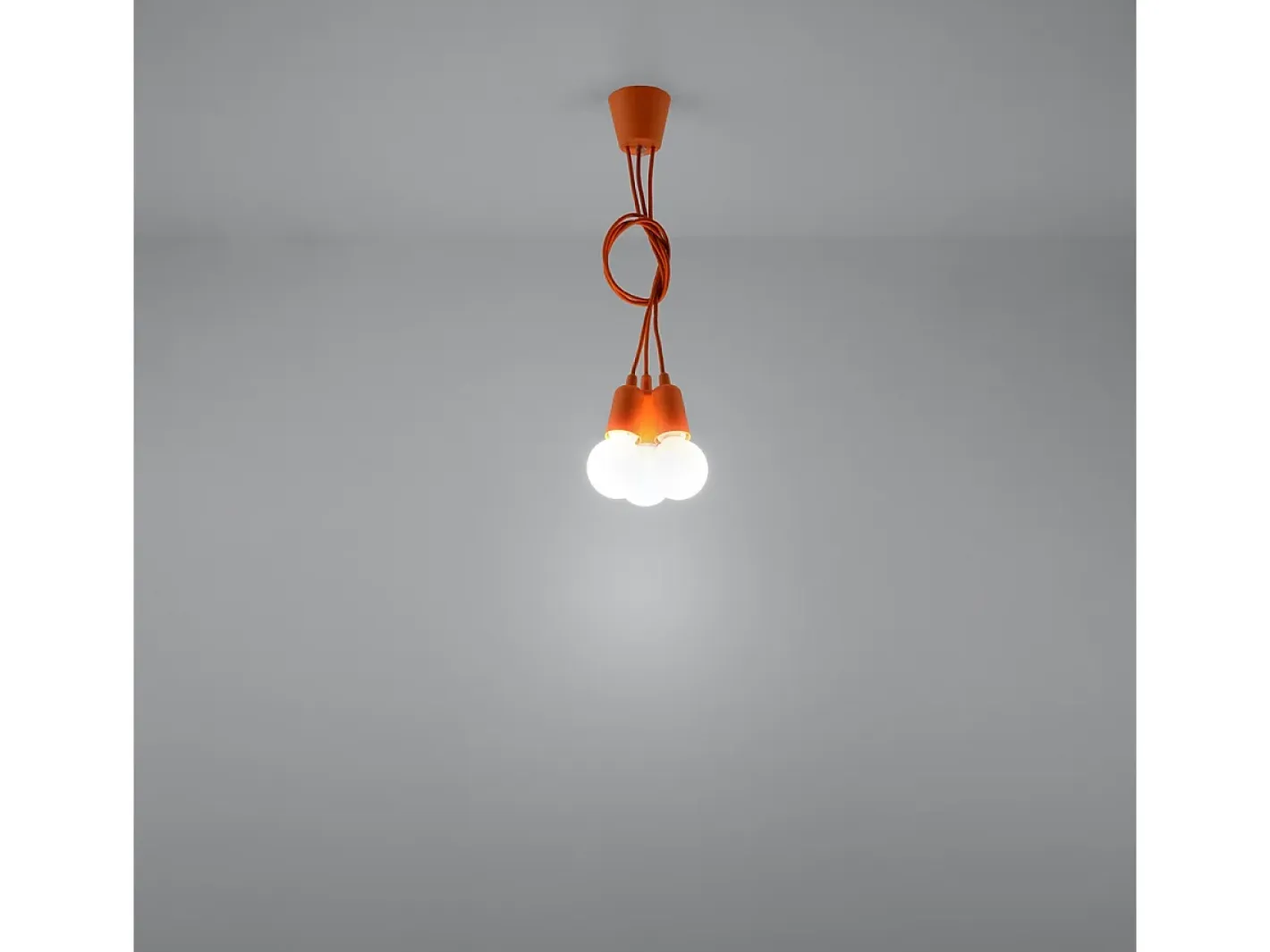 Sollux Lighting Lámpara Suspendida-Lámparas colgantes Astis moderno de CLORURO DE POLIVINILO - 3 fuentes luminosas 4000K - L.15 x A.90 cm - Naranja