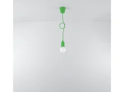 Sollux Lighting Lámparas colgantes Astis moderno de CLORURO DE POLIVINILO - 1 fuentes luminosas 3000K - L.9 x A.90 cm - Verde Outlet