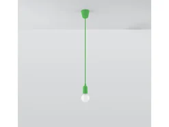 Sollux Lighting Lámparas colgantes Astis moderno de CLORURO DE POLIVINILO - 1 fuentes luminosas 3000K - L.9 x A.90 cm - Verde Outlet
