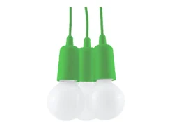 Sollux Lighting Lámparas colgantes Astis moderno de CLORURO DE POLIVINILO - 3 fuentes luminosas 3000K - L.15 x A.90 cm - Verde New