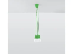 Sollux Lighting Lámparas colgantes Astis moderno de CLORURO DE POLIVINILO - 3 fuentes luminosas 3000K - L.15 x A.90 cm - Verde New