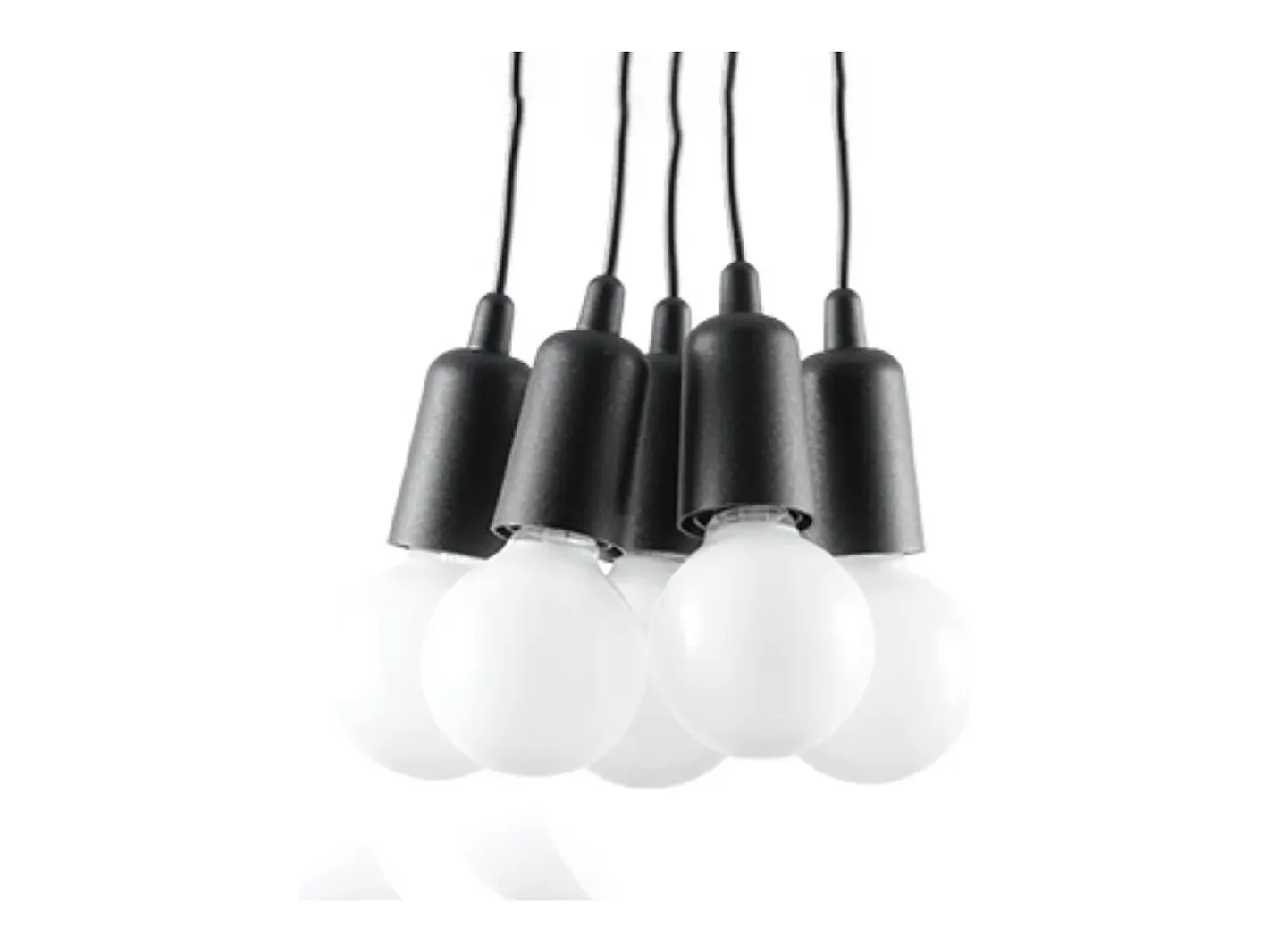 Sollux Lighting Lámparas colgantes Astis moderno de CLORURO DE POLIVINILO - 5 fuentes luminosas 4000K - L.25 x A.90 cm - Negro Discount