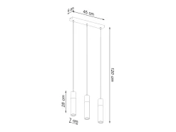 Sollux Lighting Lámpara Suspendida-Lámparas colgantes Avier industrial de betoNo aplicablerewno - 3 fuentes luminosas 3000K - L.45 x A.120 cm - /madera natural Gris
