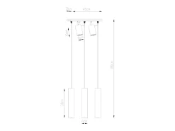 Clearance Sollux Lighting Lámparas colgantes Briix moderno de acero - 5 fuentes luminosas 3000K - L.45 x A.100 cm - Blanco