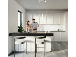 Clearance Sollux Lighting Lámparas colgantes Briix moderno de acero - 5 fuentes luminosas 3000K - L.45 x A.100 cm - Blanco