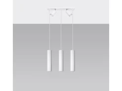Clearance Sollux Lighting Lámparas colgantes Briix moderno de acero - 5 fuentes luminosas 3000K - L.45 x A.100 cm - Blanco