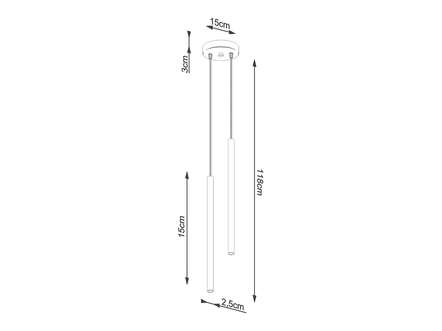 Sollux Lighting Lámparas colgantes Brill moderno de acero - 2 fuentes luminosas 4000K - L.15 x A.118 cm - Blanco Clearance