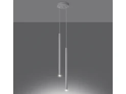 Sollux Lighting Lámparas colgantes Brill moderno de acero - 2 fuentes luminosas 4000K - L.15 x A.118 cm - Blanco Clearance