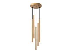 Sollux Lighting Lámparas colgantes Brill moderno de acero - 5 fuentes luminosas 4000K - L.25 x A.110 cm - Dorado New