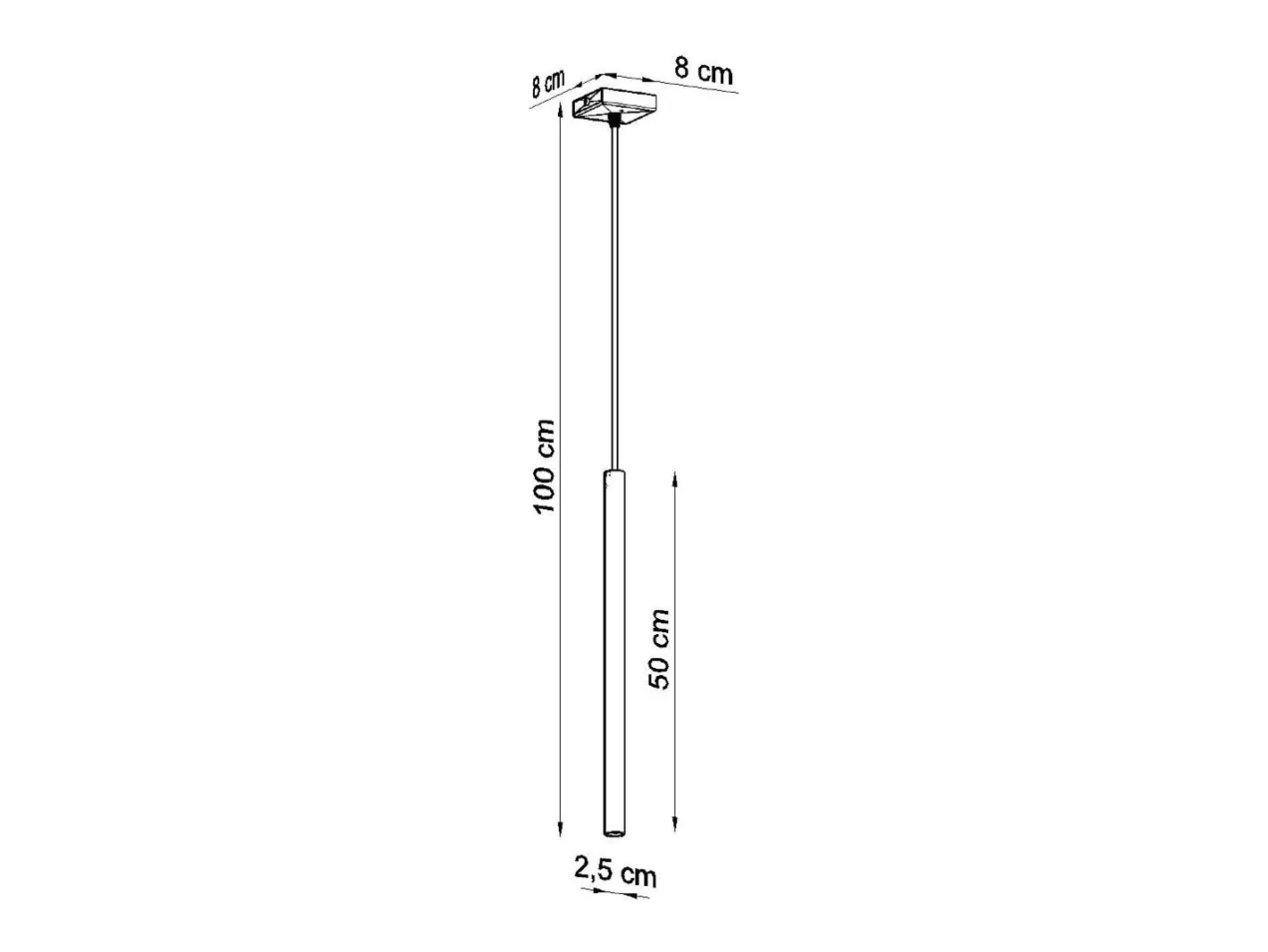 New Sollux Lighting Lámparas colgantes Brill moderno de acero - 1 fuentes luminosas 4000K - L.8 x A.100 cm - Blanco