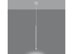 New Sollux Lighting Lámparas colgantes Brill moderno de acero - 1 fuentes luminosas 4000K - L.8 x A.100 cm - Blanco