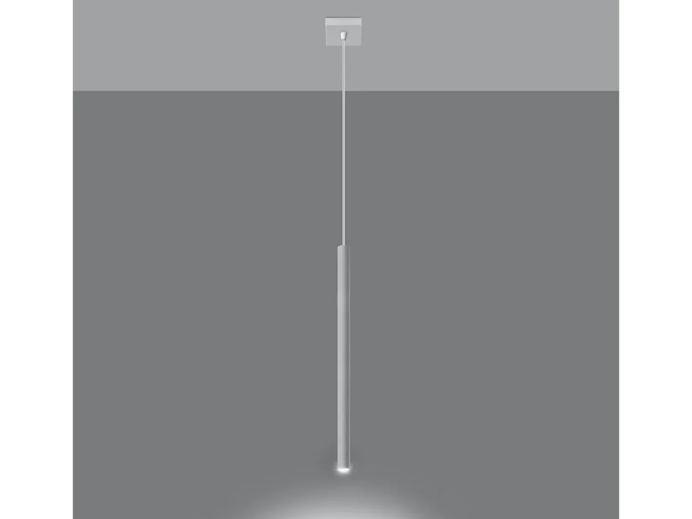 New Sollux Lighting Lámparas colgantes Brill moderno de acero - 1 fuentes luminosas 4000K - L.8 x A.100 cm - Blanco