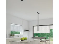 Sollux Lighting Lámparas colgantes Brill moderno de acero - 1 fuentes luminosas 3000K - L.8 x A.100 cm - cromo Gris