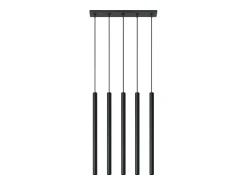 Discount Sollux Lighting Lámparas colgantes Brill moderno de acero - 5 fuentes luminosas 4000K - L.45 x A.90 cm - Negro