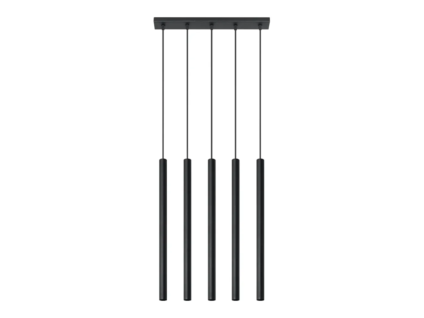 Discount Sollux Lighting Lámparas colgantes Brill moderno de acero - 5 fuentes luminosas 4000K - L.45 x A.90 cm - Negro